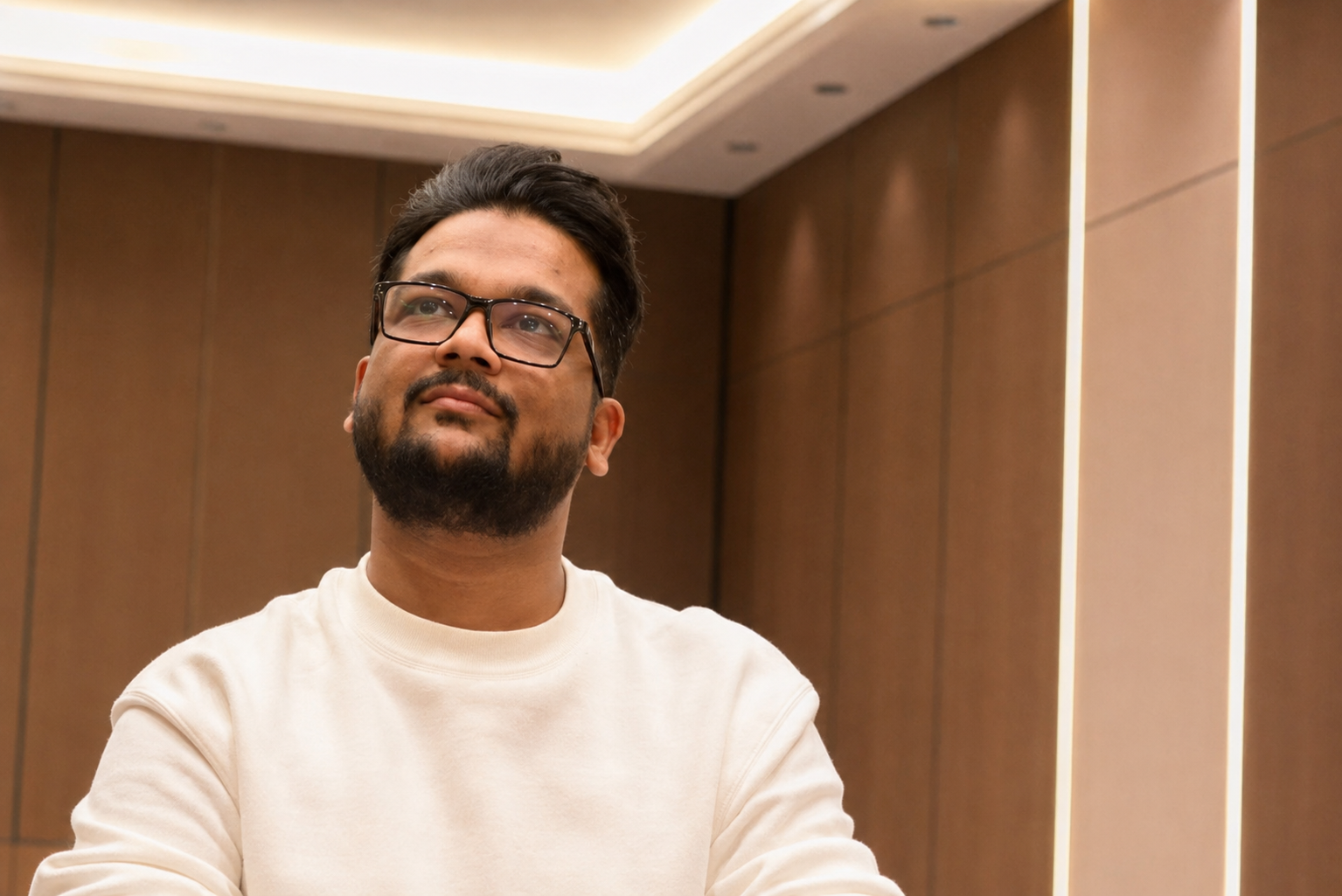 Saad Anwar reflecting during a gathering