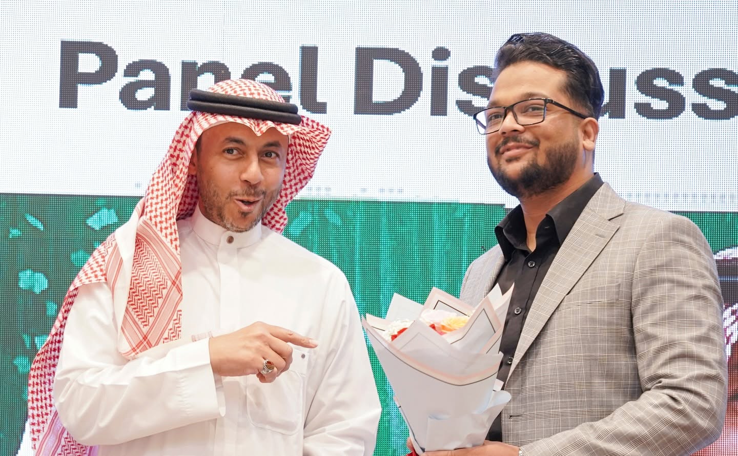 Saad Anwar participating in a business panel discussion in Jeddah